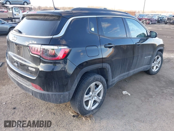 2023 Jeep Compass Latitude with VIN 3C4NJDBN3PT502551, listed as a IAAI auction lot 41327828 with 17,818 mi miles and . Bid and sale history available at DreamBid. Image 4.