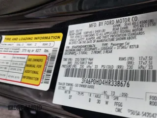 2017 Ford Fusion SE z VIN 3FA6P0HD4HR338676, wystawiony jako IAAI lot #42197370 z przebiegiem 50 862 mil mil oraz . Historia ofert i sprzedaży dostępna na DreamBid. Obrazek 9.