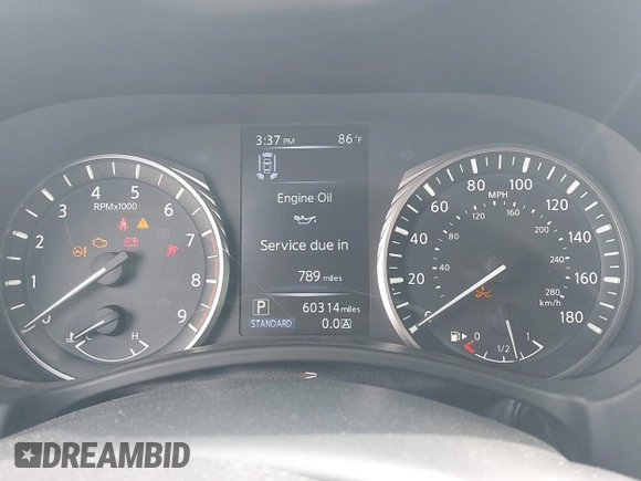 2021 Infiniti Q50 Sensory with VIN JN1EV7CP5MM703829, listed as a IAAI auction lot 41951117 with 60,314 mi miles and . Bid and sale history available at DreamBid. Image 7.