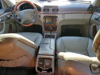 2002 Mercedes-Benz S-Class 4.3L with VIN WDBNG70JX2A233642, listed as a Copart auction lot 44129705 with 144,793 mi miles and Salvage Title. Bid and sale history available at carsss.com. Image 8.