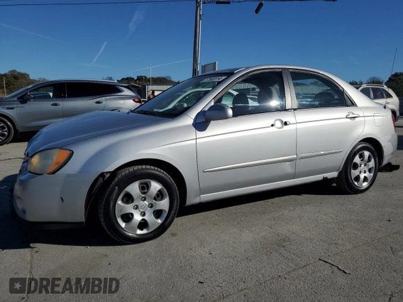 2006 Kia Spectra EX with VIN KNAFE121965372856, listed as a Copart auction lot 77365514 with 316,947 mi miles and Clean Title. Bid and sale history available at carsss.com. Image 1.