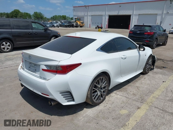 2015 Lexus RC 350 F Sport with VIN JTHHE5BC3F5008628, listed as a IAAI auction lot 42120841 with 116,527 mi miles and . Bid and sale history available at DreamBid. Image 4.