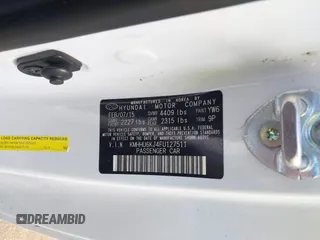 2015 Hyundai Genesis Coupe R-Spec with VIN KMHHU6KJ4FU127511, listed as a IAAI auction lot 42214070 with Not provided miles and . Bid and sale history available at DreamBid. Image 9.