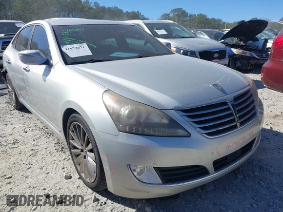 2014 Hyundai Equus Signature with VIN KMHGH4JH1EU073912, listed as a IAAI auction lot 41672671 with 168,197 mi miles and . Bid and sale history available at DreamBid. Image 1.