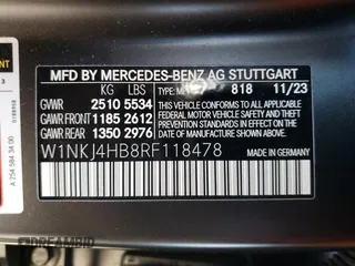 2024 Mercedes-Benz GLC with VIN W1NKJ4HB8RF118478, listed as a Copart auction lot 46283235 with 13,589 mi miles and Salvage Title. Bid and sale history available at carsss.com. Image 15.