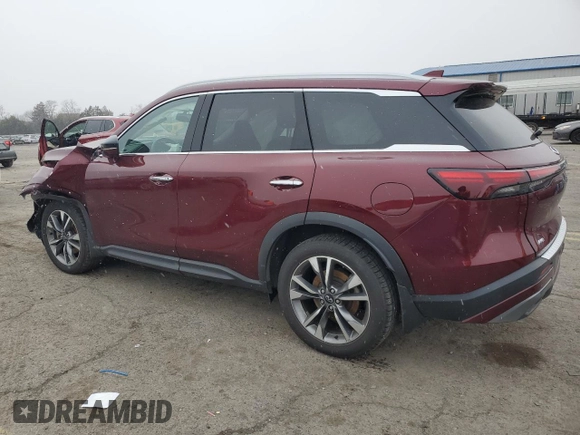 2022 Infiniti QX60 Luxe with VIN 5N1DL1FS7NC330131, listed as a Copart auction lot 87463584 with Not provided miles and Salvage title. Bid and sale history available at DreamBid. Image 2.