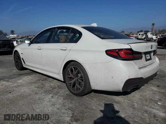 2023 BMW 5 Series 530e with VIN WBA13AG02PCL73814, listed as a Copart auction lot 86818824 with Not provided miles and Salvage title. Bid and sale history available at DreamBid. Image 2.