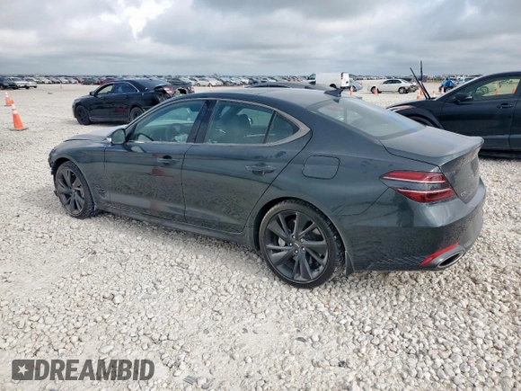 2023 Genesis G70 3.3T with VIN KMTG54TE6PU114300, listed as a Copart auction lot 62484525 with 18,850 mi miles and Salvage title. Bid and sale history available at DreamBid. Image 2.