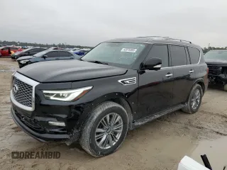 2021 Infiniti QX80 PREMIUM SELECT with VIN JN8AZ2AD6M9861616, listed as a Copart auction lot 42870385 with 32,930 mi miles and Salvage Title. Bid and sale history available at carsss.com. Image 1.