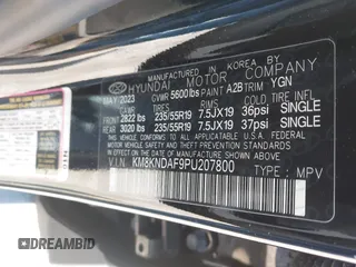 2023 Hyundai Ioniq 5 SEL с VIN KM8KNDAF9PU207800, выставлен на аукционе IAAI как лот 41649886 с пробегом 21 025 миль миль и . История ставок и продаж доступна на DreamBid. Изображение 9.