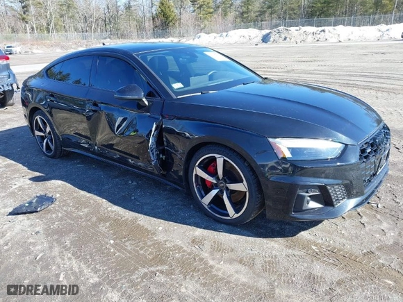 2024 Audi A5 Sportback S line Premium Plus with VIN WAUFACF56RA040390, listed as a IAAI auction lot 41683233 with 27,560 mi miles. Bid and sale history available at carsss.com. Image 1.