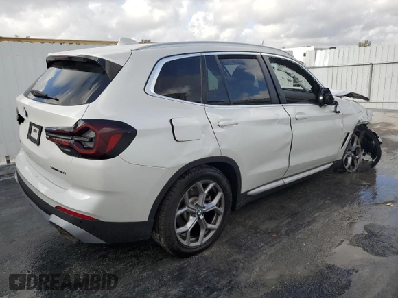 2024 BMW X3 sDrive30i with VIN 5UX43DP09R9V07976, listed as a Copart auction lot 51447545 with Not Provided miles and Salvage Title. Bid and sale history available at DreamBid. Image 3.