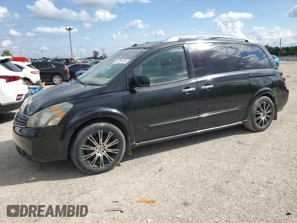 2007 Nissan Quest S with VIN 5N1BV28U87N142683, listed as a Copart auction lot 73295104 with 196,017 mi miles and Salvage Title. Bid and sale history available at carsss.com. Image 1.