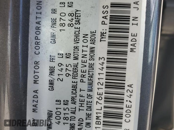 2014 Mazda 3 i Touring with VIN JM1BM1L76E1211443, listed as a Copart auction lot 54767085 with 148,388 mi miles and Salvage Title. Bid and sale history available at DreamBid. Image 12.
