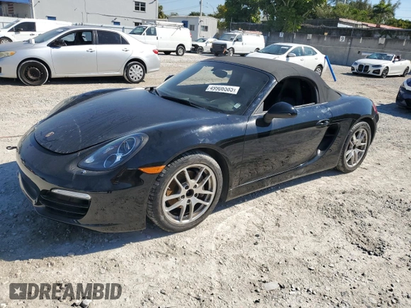 2014 Porsche Boxster z VIN WP0CA2A8XES121365, wystawiony jako Copart lot #49906585 z przebiegiem Nie podano mil oraz Szkoda całkowita • Salvage title. Historia ofert i sprzedaży dostępna na DreamBid. Obrazek 1.
