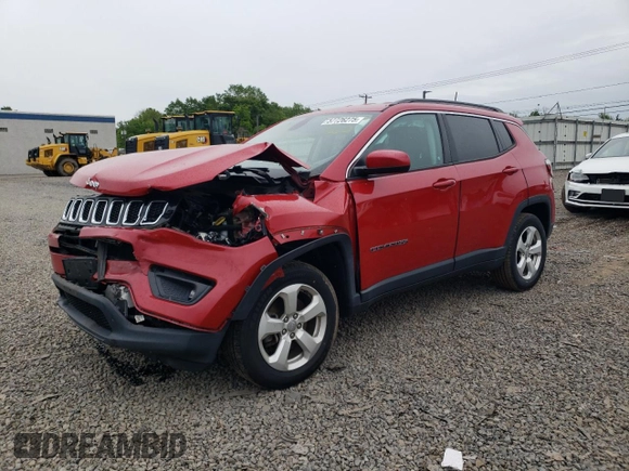 2019 Jeep Compass Latitude with VIN 3C4NJDBB7KT735802, listed as a Copart auction lot 57726275 with 58,660 mi miles and Salvage title. Bid and sale history available at DreamBid. Image 1.