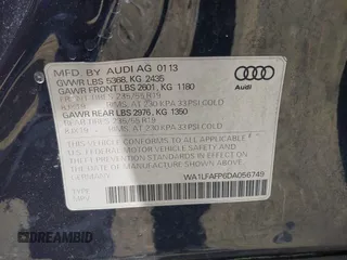 2013 Audi Q5 Premium Plus with VIN WA1LFAFP6DA056749, listed as a IAAI auction lot 42375088 with 90,019 mi miles and . Bid and sale history available at DreamBid. Image 9.