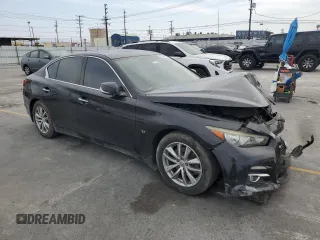 2014 Infiniti Q50 Premium with VIN JN1BV7ARXEM687233, listed as a Copart auction lot 58828595 with 122,813 mi miles and Salvage title. Bid and sale history available at DreamBid. Image 4.