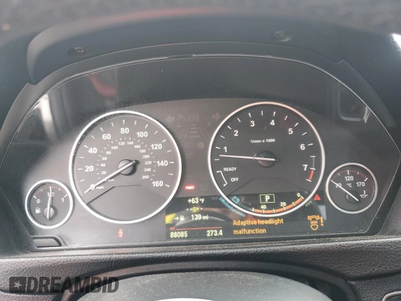 2014 BMW 3 Series 335i xDrive with VIN WBA3B9C55EF588272, listed as a Copart auction lot 58565145 with 88,085 mi miles and Salvage title. Bid and sale history available at DreamBid. Image 9.