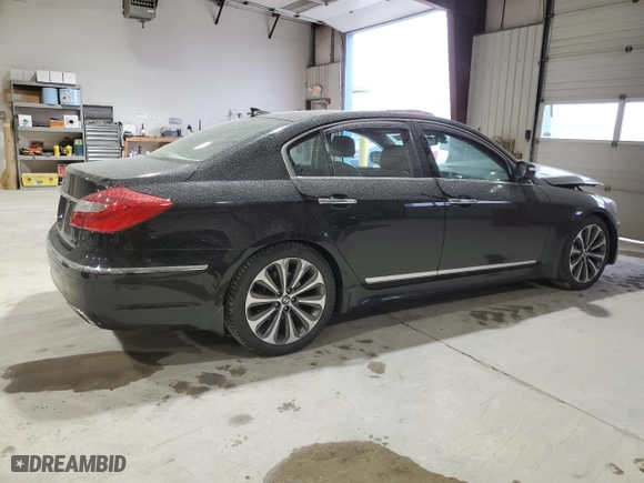 2013 Hyundai Genesis 5.0L R-Spec with VIN KMHGC4DHXDU242785, listed as a Copart auction lot 48406835 with 107,598 mi miles and Salvage Title. Bid and sale history available at carsss.com. Image 3.