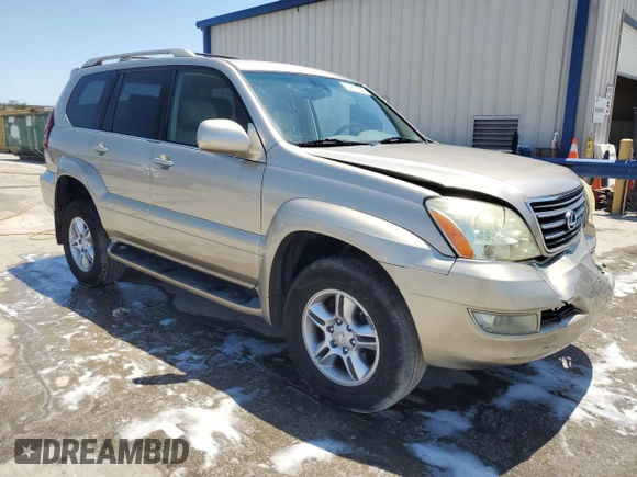 2005 Lexus GX with VIN JTJBT20X350085414, listed as a Copart auction lot 53672345 with 117,146 mi miles and Salvage Title. Bid and sale history available at carsss.com. Image 4.