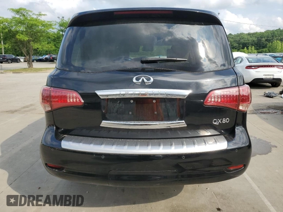 2015 Infiniti QX80 with VIN JN8AZ2NF7F9572565, listed as a Copart auction lot 58494415 with 122,609 mi miles and Salvage title. Bid and sale history available at DreamBid. Image 6.