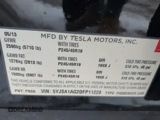 2013 Tesla Model S с VIN 5YJSA1AG2DFP11228, выставлен на аукционе IAAI как лот 41339370 с пробегом 121 237 миль миль и . История ставок и продаж доступна на DreamBid. Изображение 9.