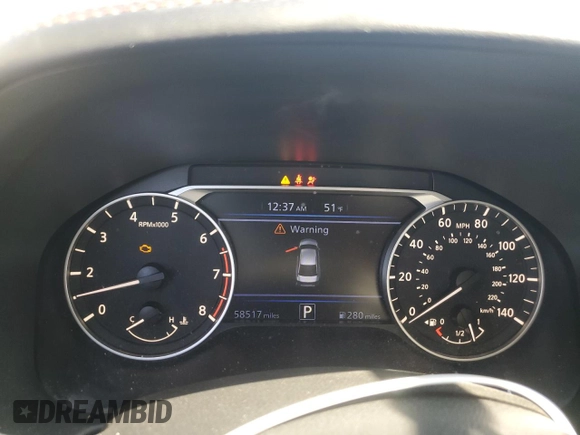 2019 Nissan Altima 2.5 SR with VIN 1N4BL4CV5KC219428, listed as a Copart auction lot 47627565 with 58,517 mi miles and Salvage Title. Bid and sale history available at carsss.com. Image 9.