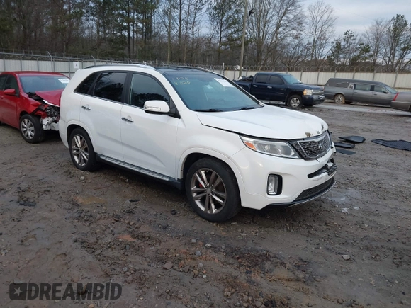 2014 Kia Sorento SX with VIN 5XYKW4A70EG451120, listed as a IAAI auction lot 41309727 with 106,262 mi miles. Bid and sale history available at carsss.com. Image 1.