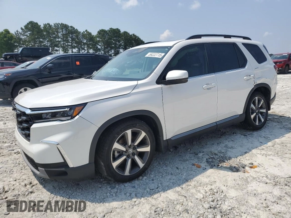 2023 Honda Pilot Touring with VIN 5FNYG2H77PB014212, listed as a Copart auction lot 59222715 with 4,507 mi miles and Salvage title. Bid and sale history available at DreamBid. Image 1.