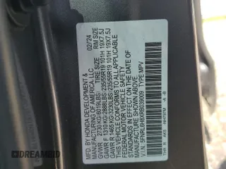 2024 Honda Odyssey Touring with VIN 5FNRL6H8XRB039009, listed as a Copart auction lot 56136305 with Not provided miles and Salvage title. Bid and sale history available at DreamBid. Image 13.