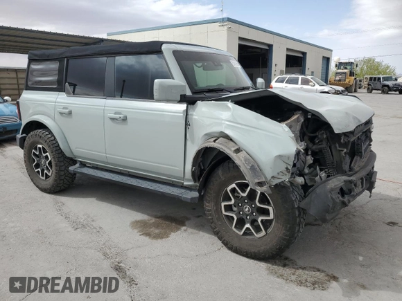 2022 Ford Bronco with VIN 1FMDE5BH6NLB10927, listed as a Copart auction lot 51819655 with 43,620 mi miles and Salvage Title. Bid and sale history available at carsss.com. Image 4.
