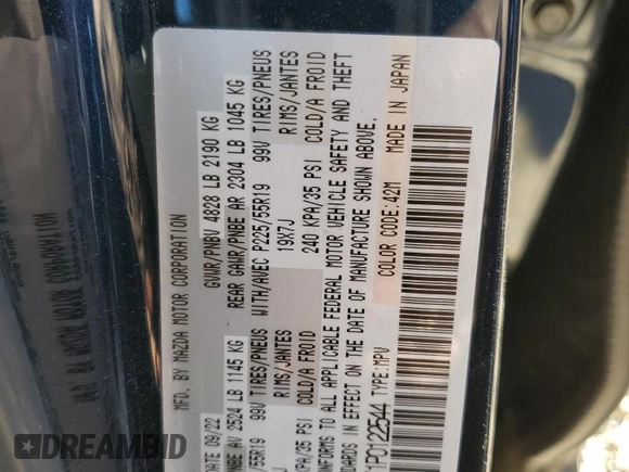 2023 Mazda CX-5 Signature with VIN JM3KFBXY1P0122544, listed as a Copart auction lot 83712034 with 27,032 mi miles and Salvage Title. Bid and sale history available at DreamBid. Image 15.