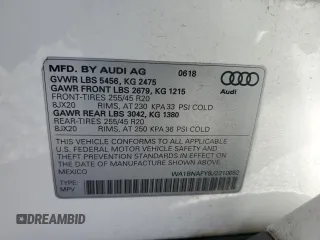 2018 Audi Q5 Premium Plus z VIN WA1BNAFY8J2210052, wystawiony jako Copart lot #56661175 z przebiegiem 136 520 mil mil oraz Szkoda całkowita • Salvage title. Historia ofert i sprzedaży dostępna na DreamBid. Obrazek 13.
