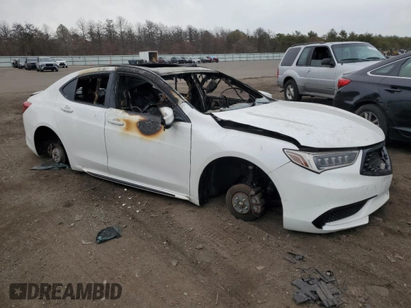 2018 Acura TLX w/Technology Pkg with VIN 19UUB2F53JA001408, listed as a Copart auction lot 46942215 with 0 mi miles and Salvage Title. Bid and sale history available at carsss.com. Image 4.