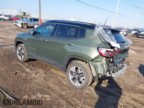 2021 Jeep Compass Limited with VIN 3C4NJDCBXMT562925, listed as a IAAI auction lot 38954308 with 55,034 mi miles and . Bid and sale history available at DreamBid. Image 3.