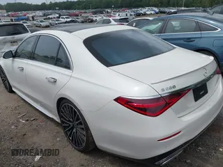 2023 Mercedes-Benz S 580 with VIN W1K6G7GBXPA184878, listed as a IAAI auction lot 42169511 with 12,496 mi miles and . Bid and sale history available at DreamBid. Image 3.