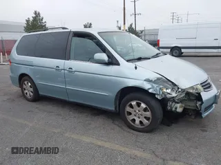 2003 Honda Odyssey EX-L with VIN 5FNRL18943B138444, listed as a IAAI auction lot 41498605 with 153,947 mi miles and . Bid and sale history available at DreamBid. Image 1.