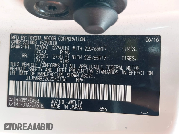 2016 Lexus NX 200t with VIN JTJYARBZ2G2043136, listed as a IAAI auction lot 42377853 with 109,765 mi miles and . Bid and sale history available at DreamBid. Image 9.