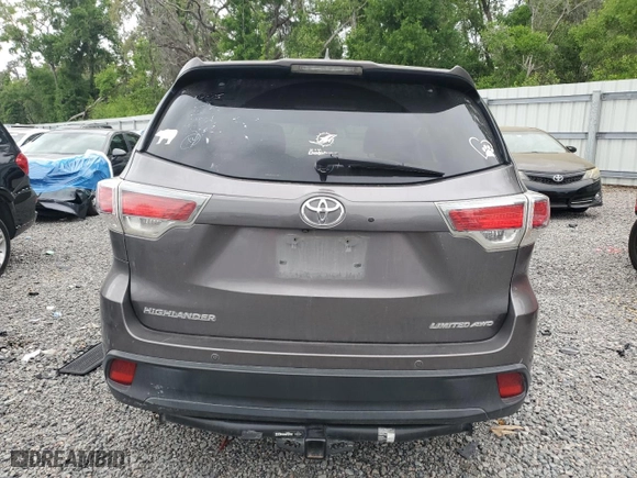 2015 Toyota Highlander Limited with VIN 5TDDKRFH8FS179004, listed as a Copart auction lot 52217125 with 156,334 mi miles and Salvage Title. Bid and sale history available at carsss.com. Image 6.