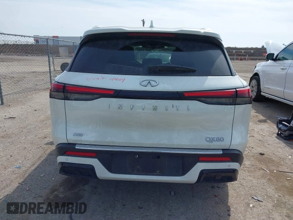 2023 Infiniti QX60 Luxe with VIN 5N1DL1FS8PC371340, listed as a IAAI auction lot 41579561 with 13,074 mi miles and . Bid and sale history available at DreamBid. Image 16.