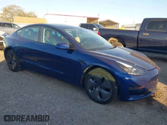 2022 Tesla Model 3 with VIN 5YJ3E1EA3NF190553, listed as a IAAI auction lot 41760731 with 90,268 mi miles. Bid and sale history available at carsss.com. Image 1.