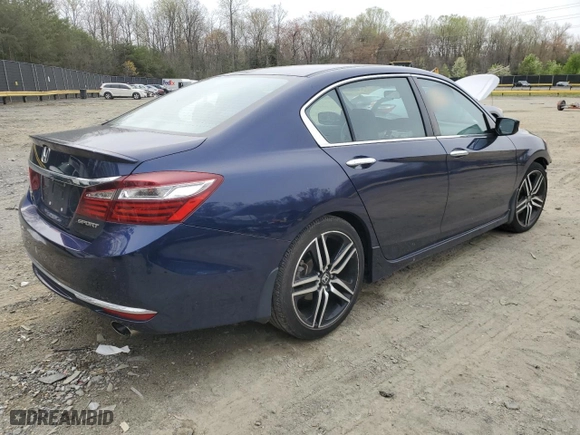 2017 Honda Accord Sedan Sport with VIN 1HGCR2F51HA143290, listed as a Copart auction lot 51413875 with 36,074 mi miles and Salvage Title. Bid and sale history available at carsss.com. Image 3.
