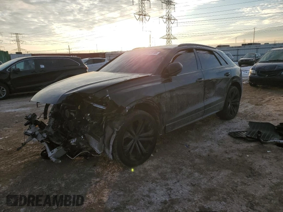 2019 Audi Q8 Premium z VIN WA1AVAF14KD021421, wystawiony jako Copart lot #88625195 z przebiegiem Nie podano mil oraz Szkoda całkowita • Salvage title. Historia ofert i sprzedaży dostępna na DreamBid. Obrazek 1.