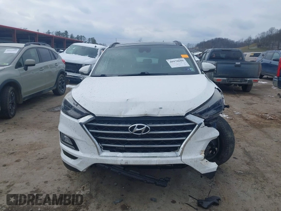 2019 Hyundai Tucson Ultimate with VIN KM8J3CALXKU016834, listed as a IAAI auction lot 40970606 with 104,208 mi miles. Bid and sale history available at carsss.com. Image 12.