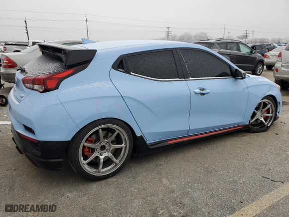 2019 Hyundai Veloster N with VIN KMHT36AH7KU002296, listed as a Copart auction lot 83427504 with 54,898 mi miles and Salvage Title. Bid and sale history available at carsss.com. Image 3.