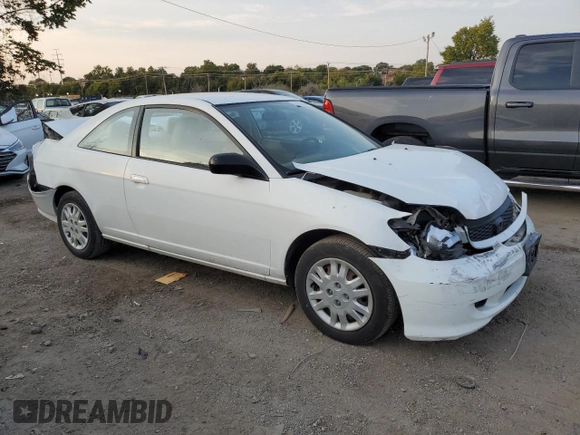 2005 Honda Civic Cpe LX with VIN 1HGEM225X5L073656, listed as a Copart auction lot 71573524 with 184,202 mi miles and Salvage Title. Bid and sale history available at carsss.com. Image 4.