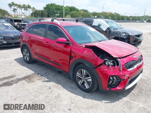 2020 Kia Niro LX with VIN KNDCB3LCXL5436098, listed as a IAAI auction lot 42037995 with 22,080 mi miles and . Bid and sale history available at DreamBid. Image 1.