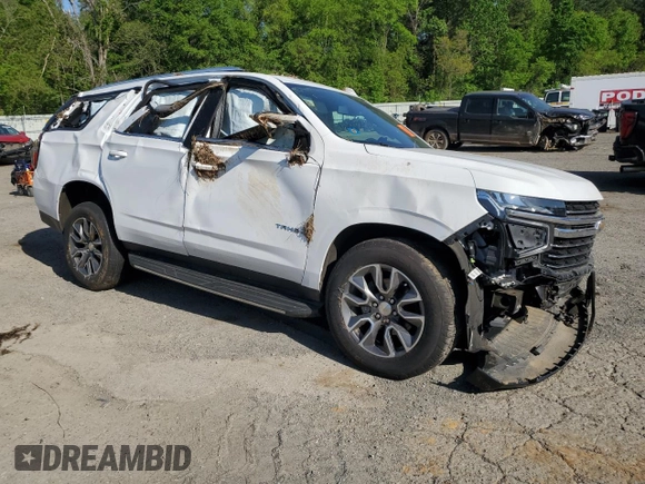 2021 Chevrolet Tahoe LT with VIN 1GNSCNKD1MR363008, listed as a Copart auction lot 51953455 with 77,353 mi miles and Salvage title. Bid and sale history available at DreamBid. Image 4.