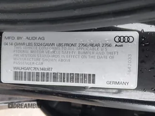 2014 Audi A6 Prestige with VIN WAUHGAFC7EN148367, listed as a IAAI auction lot 41084043 with 103,546 mi miles and . Bid and sale history available at DreamBid. Image 9.